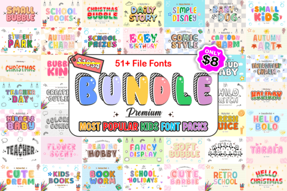 Download Most Popular Kids Font Bundle - Kid Collection